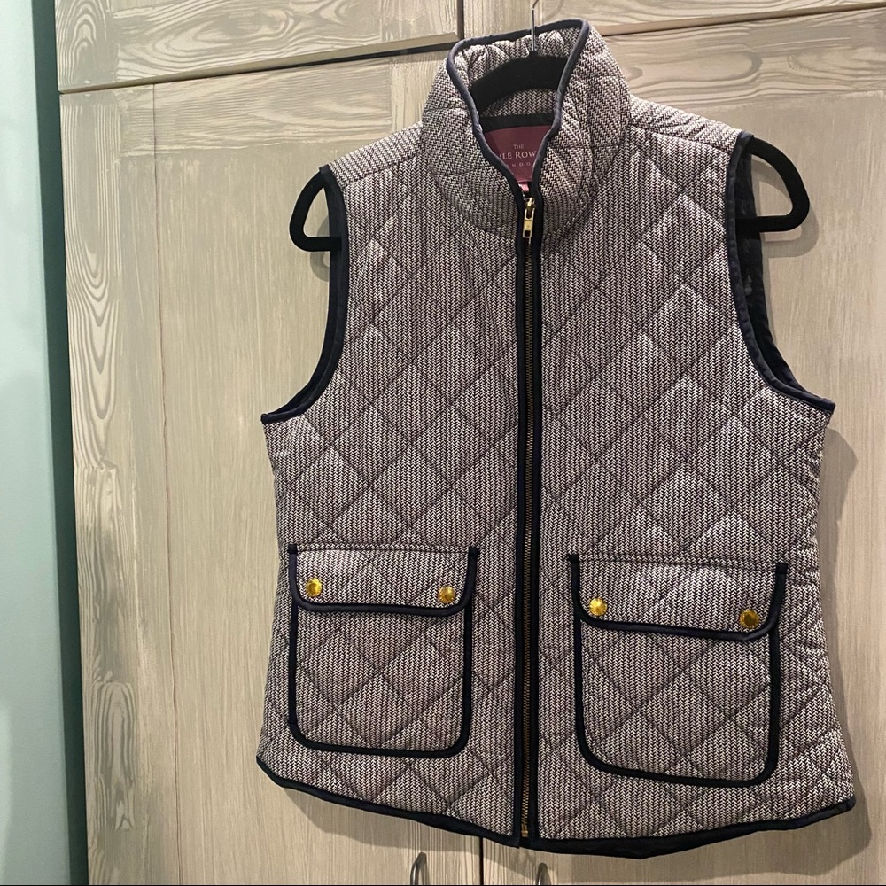 Womens Savile Row Co Quilted Vest Size Large Black & White